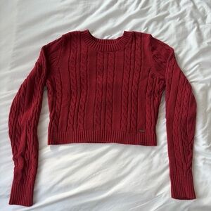 Hollister Red Cable Knit Sweater